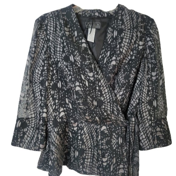 Alex Evenings Wrap Front Side Tie Evening Jacket - Picture 2 of 9